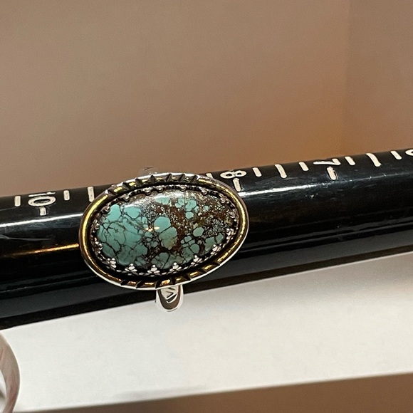 Vintage Sterling Silver Blue Moon Turquoise Ring size 9 - Picture 5 of 9